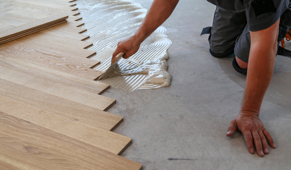 Luxury vinyl plank flooring installation